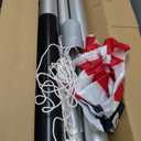 Upgraded 9 Gauge Heavy Duty Flag Pole Kit with 136 LED Ultra Bright Solar Light, 20FT 120 MPH Flagpole for Outside House in Ground, Bottom 3 mm Thick & 3 in Wide, 300D Thick Flag, Silver