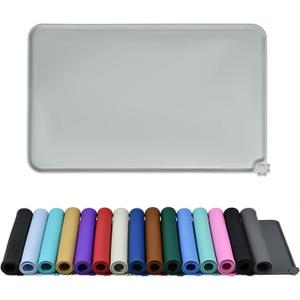 Reopet Waterproof Pet Feeding Mat with High Raised Edges, Heavier and Thicker Placemats for Cat Dog Water Bowl with BPA Free, Dogs Cats Food Mats for Messy Drinkers to Prevent Spill and Protect Floors