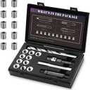 M12x1.25 Thread Repair Kit with Insert HSS Drill, Tap, Counterbore, Installation Driver, Metric, 10PCS Stainless Steel Insert M12X1.25X15MM