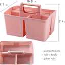 rejomiik Portable Shower Caddy Basket Plastic Cleaning Caddy Organizer Storage Tote with Handle for Bathroom, College, Dorm Room Essentials, Pink