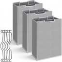 SHENLIU 3 Bag Laundry Sorter Replacement Bags, 21"H15"L9"W Large Gray Hamper Cart Removable Laundry Storage Organizer Bag Hamper Liner with 6Pcs Hangers and Carry Handle