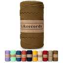 Likeecords 4mm Polyester Braided Macrame Cord Rope 140Yards /426Feet Macrame Supplies for DIY Crafts, Elastic Yarn for Crocheting Wall Hangings, Plant Hangers, Holders, and Home Decorations