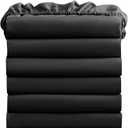 FreshCulture Twin Fitted Sheets, Bulk Pack of 6, Deep Pocket, Soft Microfiber Bottom Sheets for Home, Salons, Hotels, Twin Size Fitted Sheets Only (Black)