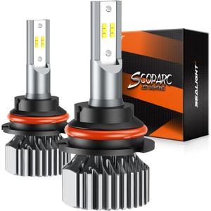 SEALIGHT S1 9007/HB5 Bulbs or 9007 Fog Bulb 32000LM Super Bright, Real 1:1 Design 9007 Fog Light Bulbs, No Fan No Noise HB5 Fog Bulb, 6000K Cool White Bulbs, 3min Plug and Play, IP67, Pack of 2