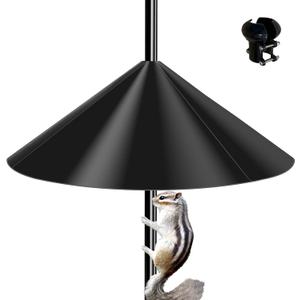 19 Inch Wide Black Squirrel Baffle - Ideal for Bird Feeder Poles, Outdoor Pole Mount Stoppers, and Shepherds Hooks Black