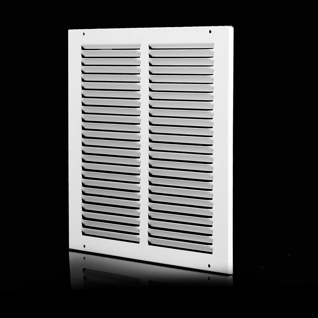 12x12 Return Air Grille (Duct Opening Size), Air Return Vent Cover, AC Vent Cover, Cold Air Return Vent Cover, Flat Return Air Grilles, Outer Dimensions:13.75"W x 13.75"H (12"W x 12"H, Duct Opening)