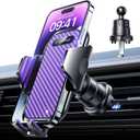 VANMASS Car Phone Holder Mount 2025 Upgraded [Patent Steel-Hook] Car Vent Phone Mount Clip Military-Grade Shockproof Cell Phone Car Mount Handsfree Truck Stand Vent Cradle for iPhone 16 Android,Purple