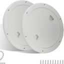 2 Pcs Boat Hatch, Marine Access Hatch for Marine Boat Yacht Kayak, Round Non Slip Boat Storage Hatch Lids, Inspection Hatch Deck Plate Hatch with Detachable Cover (8 Inch, 2pcs - White)