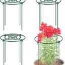 4 Pack Peony Cages and Supports, 11.5" Dx16 H Plant Supports for Outdoor Plants, Heavy Duty Metal Peony Support Cage Flower Support Rings, Plant Support Ring for Rose Tomato Hydrangea Strawberry