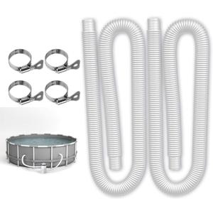 Pool Hoses for Above Ground Pool 1.5" x 59", Pool Hose for Pool Skimmer Surface Pool Pump Pool Filter, 2 Pack with 4 Metal Clamps, Compatible with Pool Filter Pump Sand Filter 1 1/2 Pool Hose