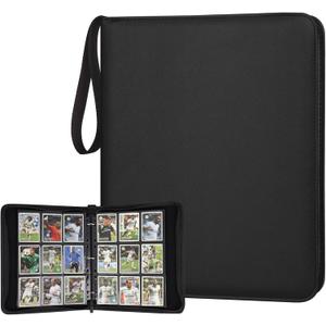 GERMUN 9 Pocket Card Binder, Premium Zip Trading Card Binder, 720 Double Sided Pocket PU Card Collection Binder, Collector Card Album, Card Folder for MTG, TCG, Sports Cards, Game Cards (Black)