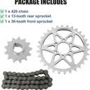 Drive Sprocket Chain Kit, PSLER Chain Drive 420 Chain Conversion Kit 30 Front 13 Rear Tooth Gear Drive Sprocket Kit Compatible with Sur Ron Light Bee X S Segway X160 260 Dirt Bike