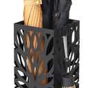 SONGMICS Umbrella Stand, Umbrella Holder for Entryway, Steel Square Umbrella Rack Organizer Freestanding, for Canes Walking Sticks, with a Detachable Drip Tray, 4 Hooks, Black ULUC48B