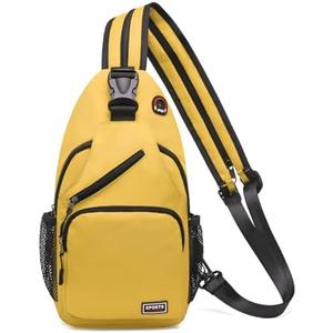 SUIKIHUM Convertible Sling Bags for Women Men, Lightweight Crossbody Backpack Daypack Fit for 11" Tablet for Casual Travel Sport Hiking (Yellow)