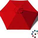 EliteShade USA 7.5FT Replacement Covers 6 Ribs Market Patio Umbrella Canopy Cover (CANOPY ONLY) (Red)