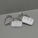 2 Pack Cruise Essentials, 5 Ft Flat Extension Cord, 3 Outlets 4 USB Ports(2 USB C) Flat Plug Power Strip, USB Charging Station with Non Surge Protector for Cruise Ship, Travel, Dorm Room Essentials (White)