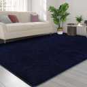 FlyDOIT Area Rugs for Bedroom Living Room, 5x8 Navy Blue Super Soft Comfy Thickened Memory-Foam Indoor Carpets, Modern Aesthetic Minimalist Carpet for Boys Girls Adults Apartment Nursery Home Dcor