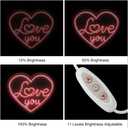 Couple Gifts Love You Neon Signs Birthday Valentine's Day Anniversary Presents for Boyfriend Girlfriends LED Light Hanging Wall Decor for Home Bedroom Bathroom Living Dining Bar Party