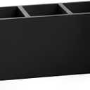 BINO Multi Purpose 3 Compartment Organizer - Makeup Container Organizers - Compartment Organizer for Makeup Brushes, Home and Office Supplies - Matte Black