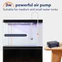 hygger Aquarium Air Pump,Adjustable Oxygen PumpSilent Powerful Aerator Pump 3W AC 110-120V Air Outlets Ultra for Up to 100 Gallon Tank