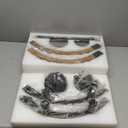 Farmhouse Wagon Wheel Chandelier 23.6" Black Rustic Light Fixtures 8-Light Wood Round Chandelier for Dining Room Kitchen Entryway Foyer (Walut)