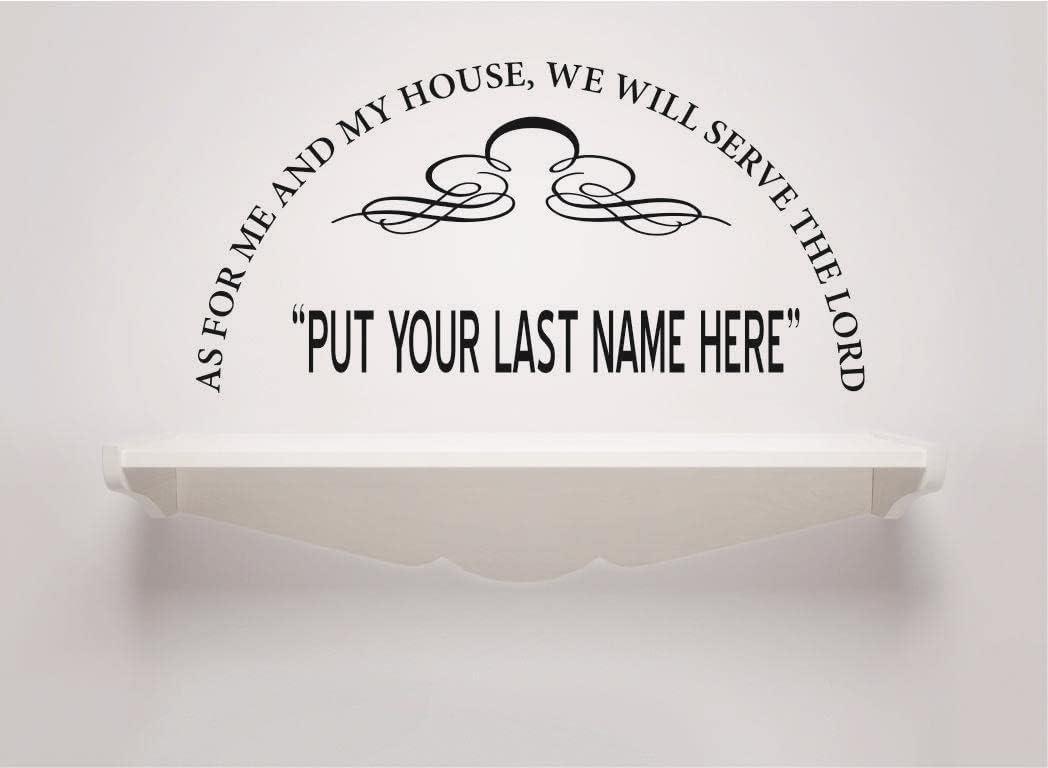 Design With Vinyl Home Wall Decals - As for Me & My House We Will Serve The Lord Serve The Lord. Joshua 24:15 Removable Wall Sticker Home Decoration - Size: 24 in X 46 in (Black)