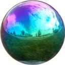 Lily's Home Gazing Globe Mirror Ball in Rainbow Stainless Steel - 12 Inch
