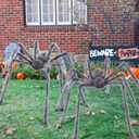 JOYIN 2 Pack 5 Ft Halloween Outdoor Decorations Hairy Gray Spider, Scary Fake Giant Large Spider Haunted House Props, Halloween Lawn Porch Yard Garden Tree Decorations Party Indoor Decor