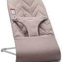 BabyBjrn Bouncer Bliss, Cotton Petal Quilt, Sand Gray