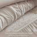 Madison Park 5-Piece Farmhouse Comforter Set with Ruching & Lace Trim, Soft Chambray Bedding, Includes Comforter and 2 Decorative Pillows, Queen, Neutral