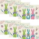 Artoid Mode Colorful Rabbits Easter Placemats Set of 6, 12x18 Inch Seasonal Spring Table Mats for Party Kitchen Dining Decoration (12" x 18", Rectangular 6 Pcs, Blue/Pink)