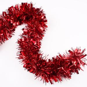 33FT Christmas Tinsel Garland,Red Shiny Metallic Foil Decorations for Parade Floats, Halloween, Christmas Tree, New Year Parties,Birthday Party,Indoor and Outdoor Disco Party Supplies