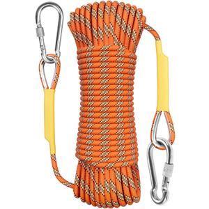 X XBEN Outdoor Climbing Rope 10M(32ft) 20M(64ft) 30M(96ft) 50M(160ft) 70M(230ft) 152M(500FT) 352M(1000FT) Static Rock Climbing Rope for Escape Rope Ice Climbing Equipment Fire Rescue Parachute (Orange)