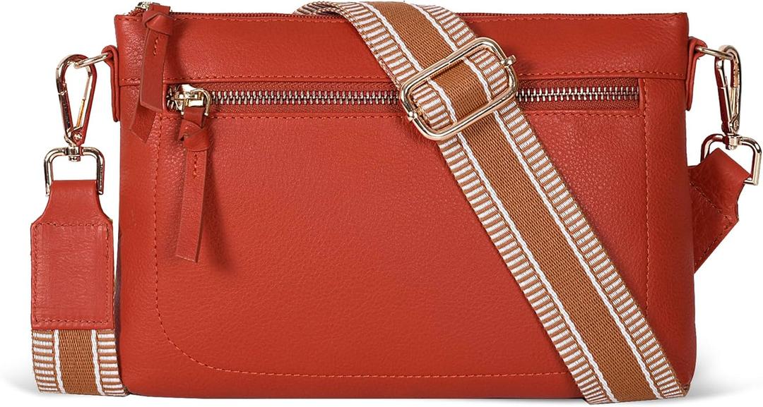Real Leather Small Crossbody Bags/Purses For Women With Adjustable & Removable Strap