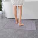 Bathroom Rugs, High Density Memory Foam Bath Mat, Absorbency & Non-Slip, Easy Care, Machine Washable Bath Mats for Bathroom, Shower&Tub, Modern Coral Velvet (Light Grey, 17" x 24")