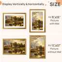 upsimples 11x17 Picture Frame, Vintage Frames Decor, 1Pack Gold | Fit 9x15 and 11 x 17 Poster, Wall or Tabletop Display, Antique-style Decoration, Rustic Farmhouse Decor, For Weddings