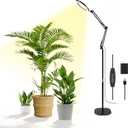 Floor Grow Lights for Indoor Plants, 10in Head Full Spectrum LED Plant Light with Stand, 10 Dimmable Levels & 3 Lighting Modes, Auto On Off Timer 3/9/12H, 36.6-66.6" Adjustable Height, Black