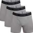 Fishers Finery Athletic Fit Modal Boxer Briefs Moisture Wicking Microfiber Underwear Multipack (Gray, L)