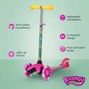 Self Balancing Kick Scooter with Light Up Wheels, Extra Wide Deck, 3 Wheel Platform, Foot Activated Brake, 75 lbs Limit, Kids & Toddlers Girls or Boys, for Ages 3 and Up