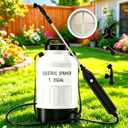 Battery Powered Electric Sprayer 1.35 Gallon Garden Pump Sprayer, Retractable Wand, 3 Mist Nozzles, USB Rechargeable Handle & Adjustable Shoulder Strap for Yard Lawn Planting