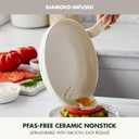 GreenPan Rio Advanced 10" Frying Pan Skillet, Ceramic Nonstick PFAS-Free, Induction Ready, Dishwasher and Oven Safe, Cream White