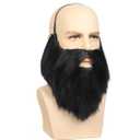 WildCos Fake Beard and Mustache with Elastic Band Facial Hair Cosplay Party Mustache Halloween for for Men (Black)