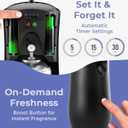 Automatic Air Freshener Spray Dispenser, Black Wall Mounted or Free Standing Battery Operated Sprayer for Home or Commercial Use, 3 Auto Time Settings for Scent Release for Room/Bathroom Freshness
