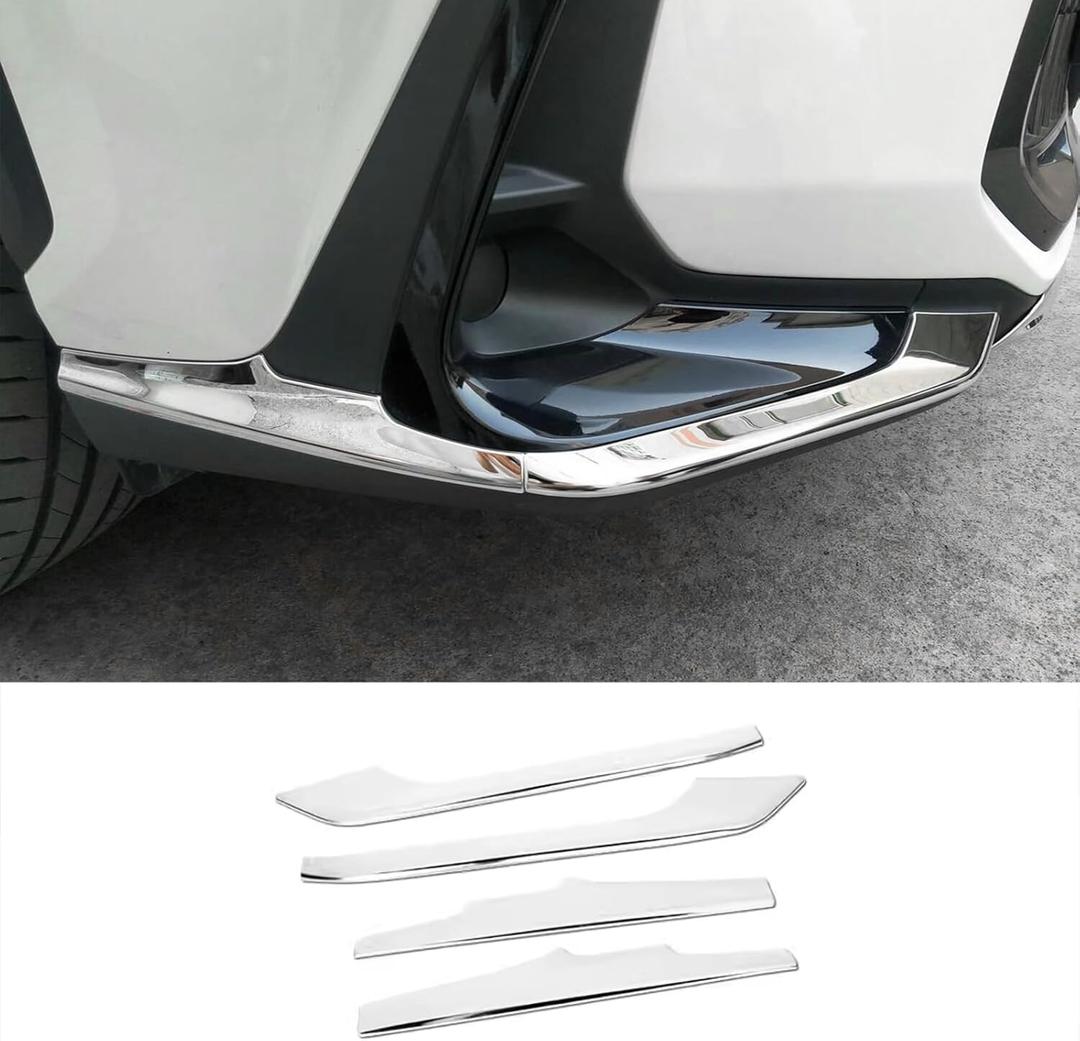 Car Accessories Front Bumper Corner Protection Cover Trims Compatible with Lexus NX 250 350 350h 450h+ 2025 2024 2023 2022 (Glossy Silver) 4PCS Stainless Steel
