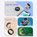 Smart Ring with Charge Box for Women Men Health Ring Sleep Heart Rate Blood Pressure Oxygen Tracking Step Counting Family Care Long Battery Life IP68 Compatible with iOS Android (Black, 8)