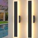 EDISHINE 23.6" Linear Modern Outdoor Wall Lights, 2 Pack Long Exterior Lighting Fixtures, 3CCT, Dimmable LED Outdoor Wall Sconce, IP65 Waterproof, Front Porch Light for Garage 16W 1200LM