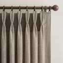 Extra Long 132 Inch Semi Sheer Dark Flax Curtains for Living Room, Memory Trained Pinch Pleated Natural Linen Light Filtering Floor Length 11 FT Large Curtain Brown Rustic Window Drapes 2 Panels Set