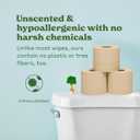 Caboo Tree Free Unbleached Toilet Paper | Plastic Free Packaging, Septic Safe, Eco Friendly, Chemical Free, Non Toxic | 2 Ply Toilet Tissue, Pack of 12 Double Rolls, 300 Sheets Per Roll