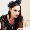 80s Costume Set, Earring Necklace, Gloves, Lace Legging, Bracelet for Party (X-Large)