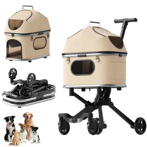 Dog Strollers for Small Dogs & Medium Dogs,4 Wheel Magnesium Alloy Pet Stroller,Waterproof Foldable 3 in 1 Multifunctional Cat Stroller with Breathable Mesh, Up to 45 lbs.